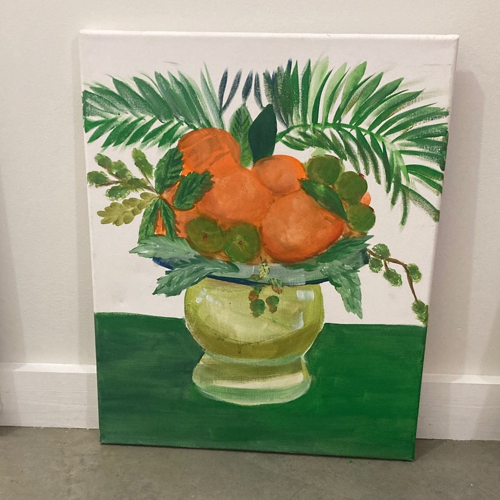 Oranges in Miami original art 15 x 12 Botanical Canvas Art artisan original